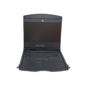 19" 1U single rail LCD w/4 port Cat-5 KVM Switch - AL-UV904L